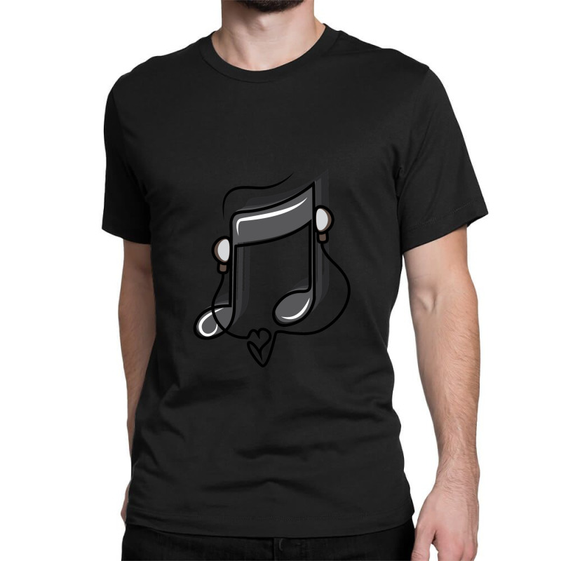 Black Music Note Classic T-shirt by JasonPaxton | Artistshot