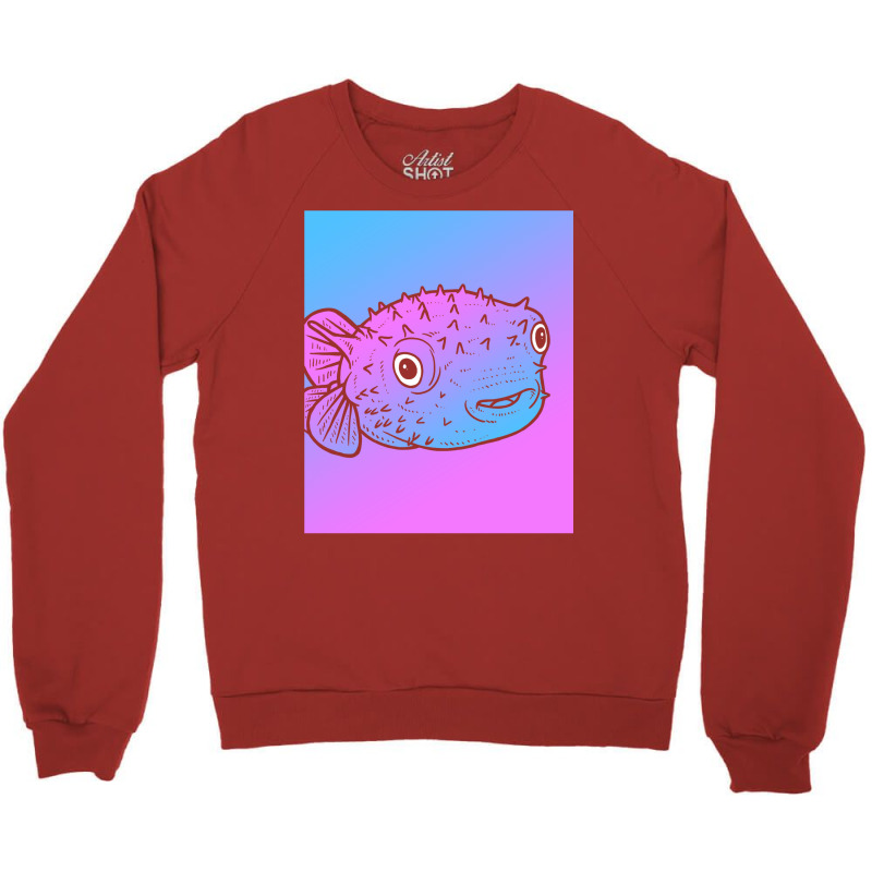 Vaporwave Puffer Fish Aesthetic Pastel Goth Blowfish Crewneck Sweatshirt by buddoxhardoe | Artistshot