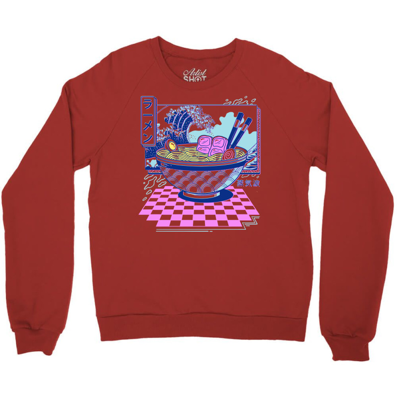 Vaporwave Ramen Crewneck Sweatshirt by buddoxhardoe | Artistshot