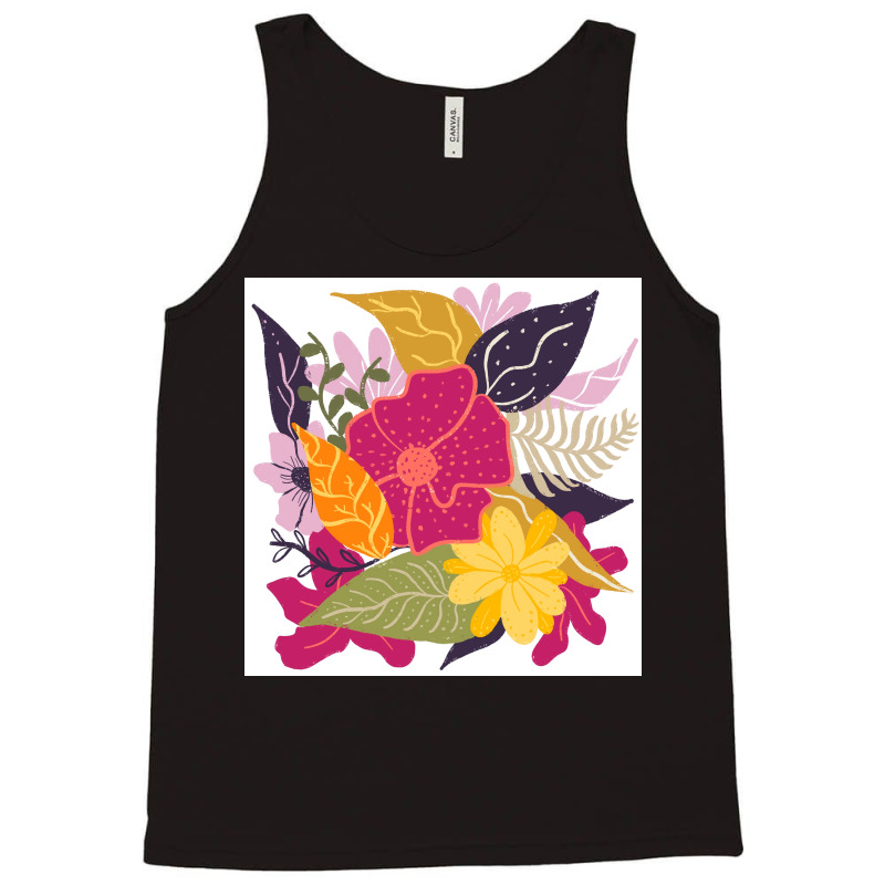 Modern Big Floral Composition Illustration Color Trend By Girly Trend Tank Top | Artistshot