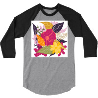 Modern Big Floral Composition Illustration Color Trend By Girly Trend 3/4 Sleeve Shirt | Artistshot