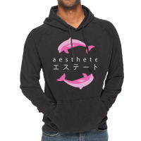 Vaporwave Aesthetic  Aesthete  Dolphins Vintage Hoodie | Artistshot