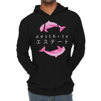 Vaporwave Aesthetic  Aesthete  Dolphins Lightweight Hoodie | Artistshot