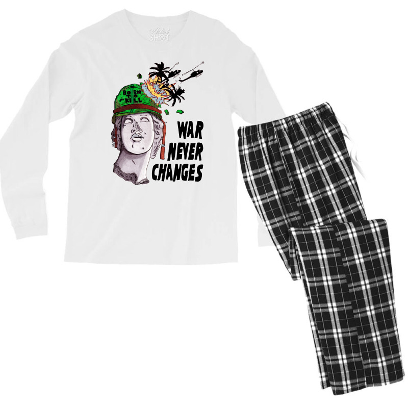 Vietnam War Vaporwave Men's Long Sleeve Pajama Set by buddoxhardoe | Artistshot