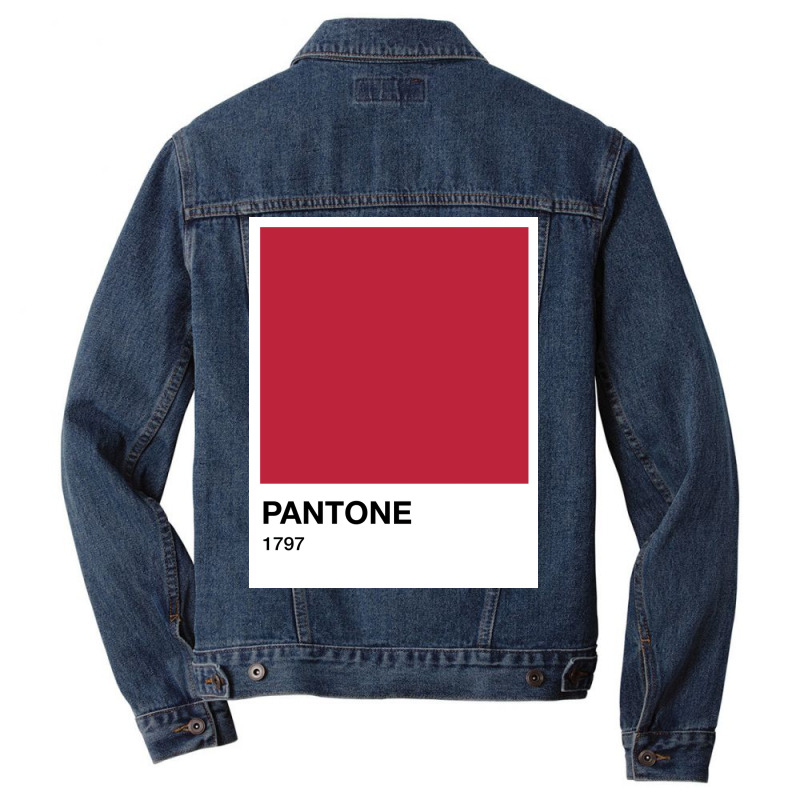 Pantone 1797 Poster Hippie Men Denim Jacket | Artistshot