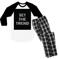 Set The Trend Motivational Quotes Poster Men's 3/4 Sleeve Pajama Set | Artistshot