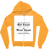 T Shirt East Coast West Caost Poster Red Zipper Hoodie | Artistshot