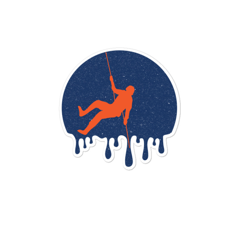 Retro Rock Climbing Dripping Sticker | Artistshot