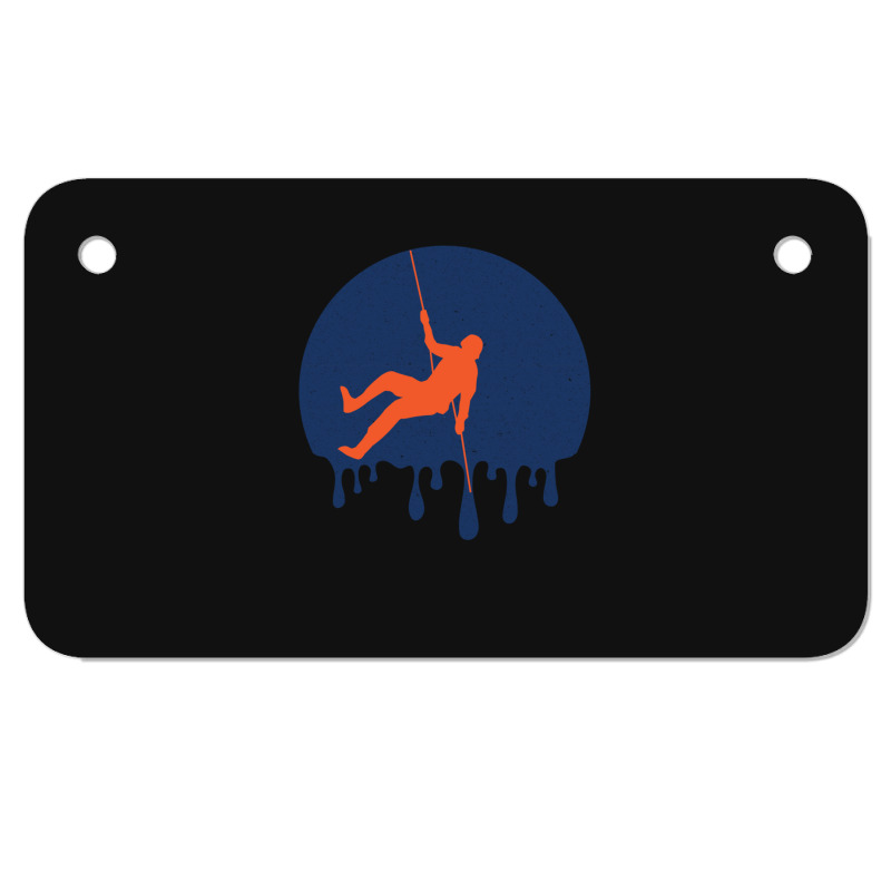 Retro Rock Climbing Dripping Motorcycle License Plate | Artistshot