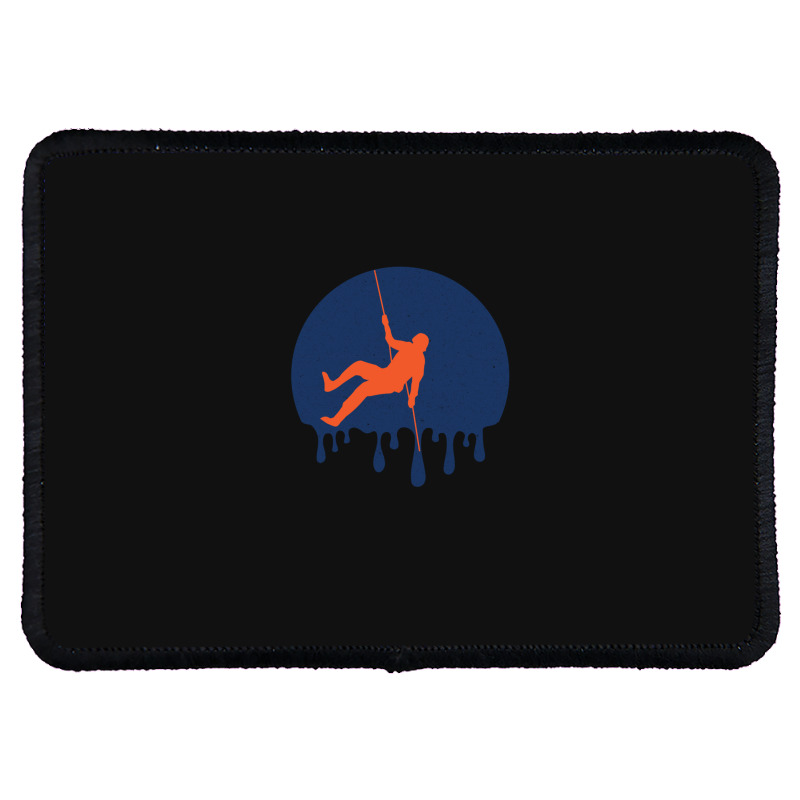 Retro Rock Climbing Dripping Rectangle Patch | Artistshot