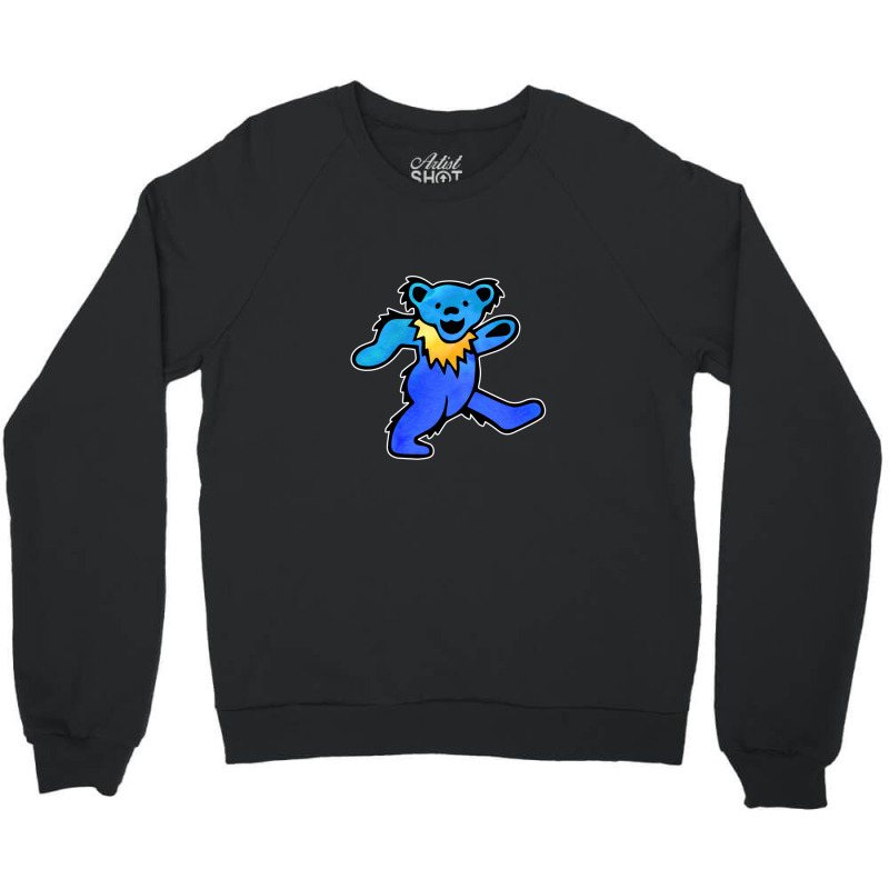 Blue Grateful Dancing Hippie Classic Rock Dead Bear Crewneck Sweatshirt | Artistshot