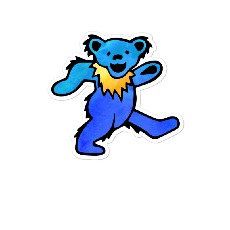 Blue Grateful Dancing Hippie Classic Rock Dead Bear Sticker | Artistshot