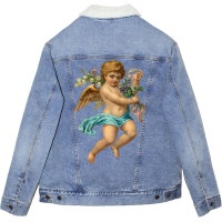 Vintage Cherub Angelic Angel Unisex Sherpa-lined Denim Jacket | Artistshot