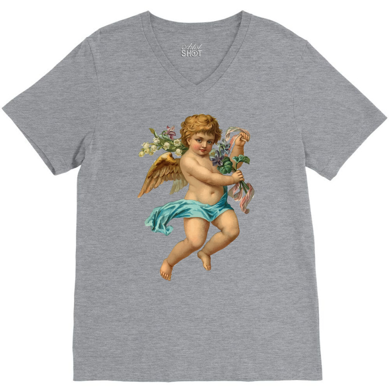 Vintage Cherub Angelic Angel V-Neck Tee by buddoxhardoe | Artistshot