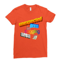 Unexpected Item In Bagging Area Wordart Ladies Fitted T-shirt | Artistshot