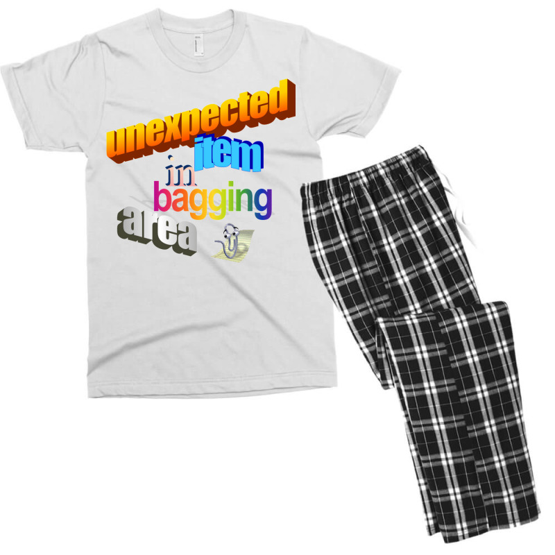 Unexpected Item In Bagging Area Wordart Men's T-shirt Pajama Set by hazrolmagedea | Artistshot