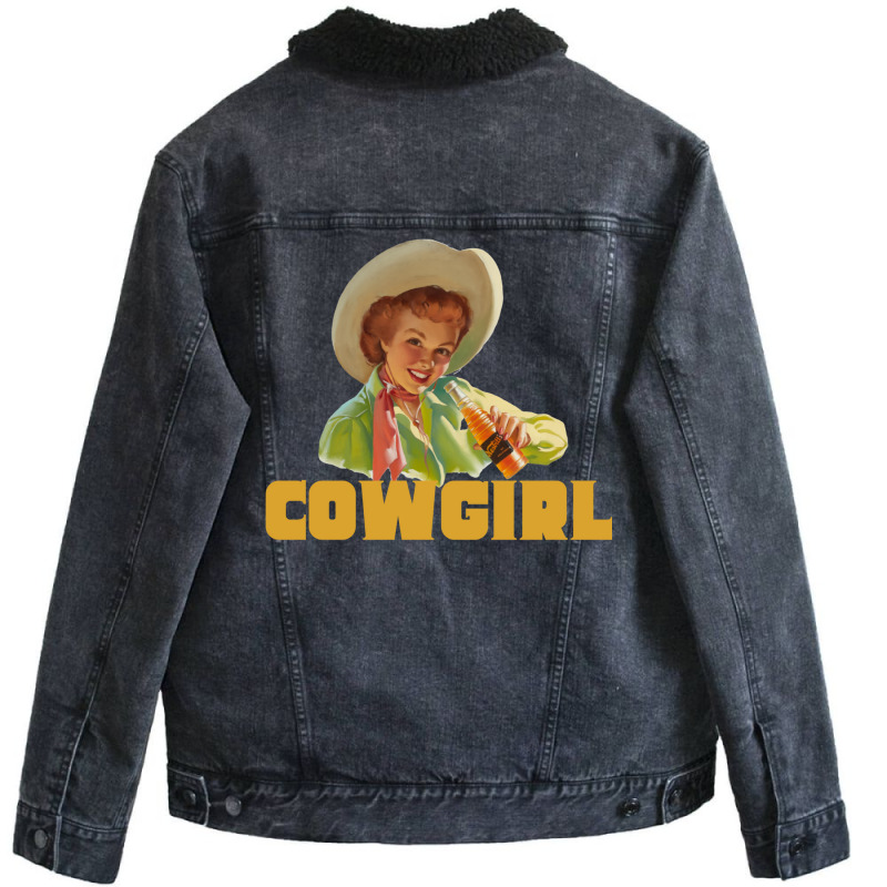 Vintage Cowgirl Unisex Sherpa-Lined Denim Jacket by buddoxhardoe | Artistshot