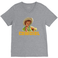 Vintage Cowgirl V-neck Tee | Artistshot