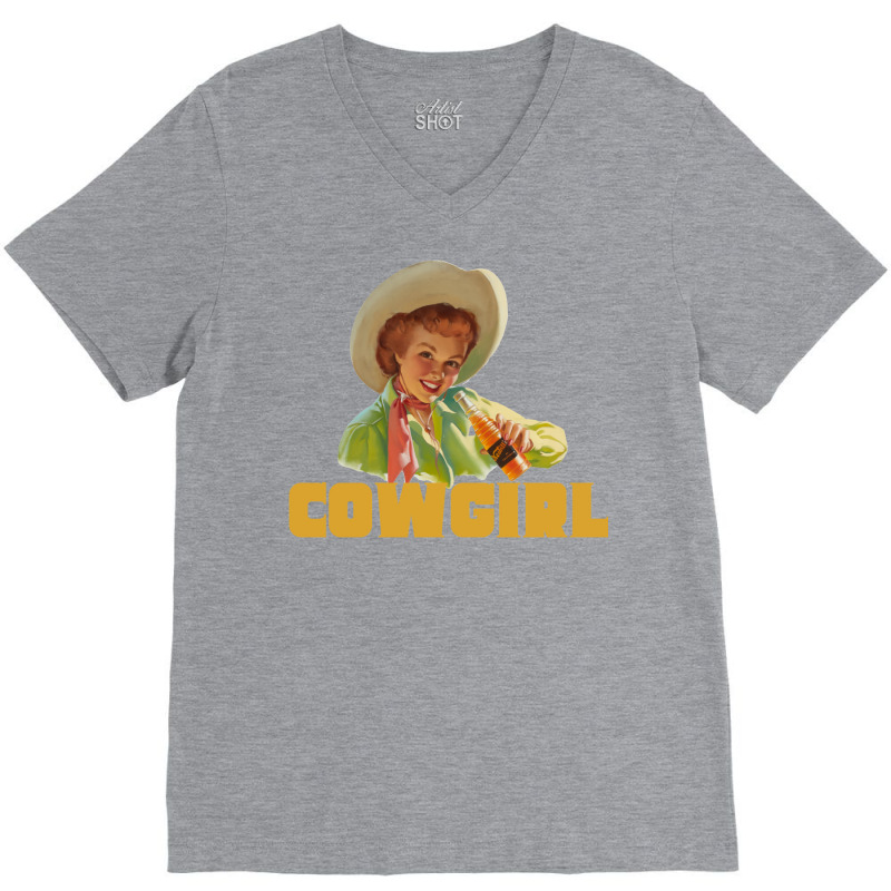 Vintage Cowgirl V-Neck Tee by buddoxhardoe | Artistshot