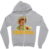 Vintage Cowgirl Zipper Hoodie | Artistshot