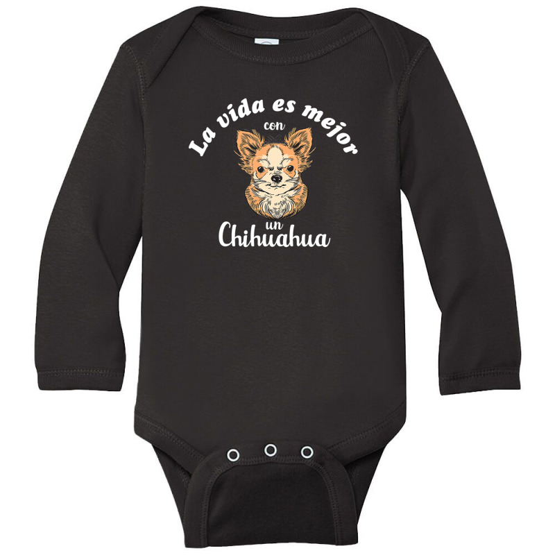 La Vida Es Mejor Con Un Chihuahua Long Sleeve Baby Bodysuit by jinhwaatelieg | Artistshot