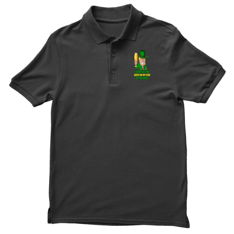 Trump St. Patrick's  Day I Want All The Beer On My Side Of The Wall Men's Polo Shirt | Artistshot