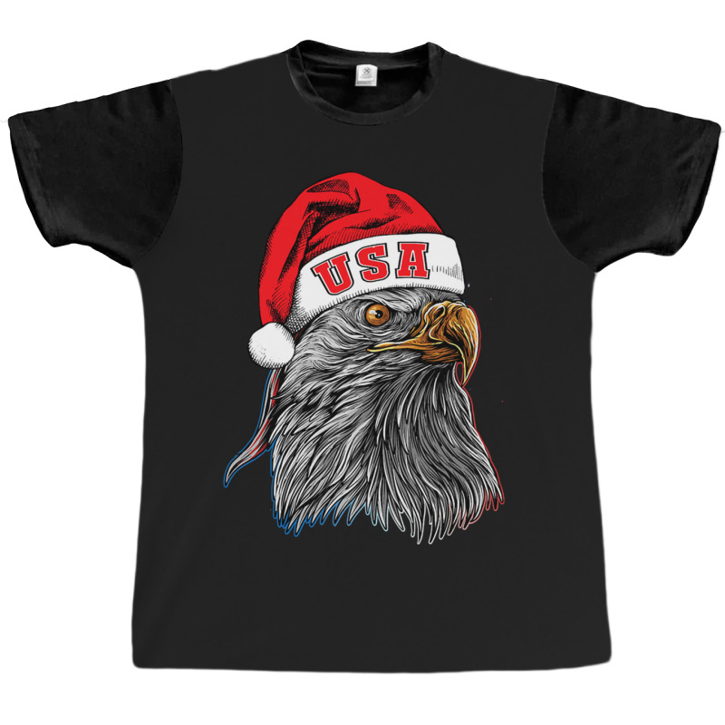 Patriotic Christmas Usa American Bald Graphic T-shirt | Artistshot