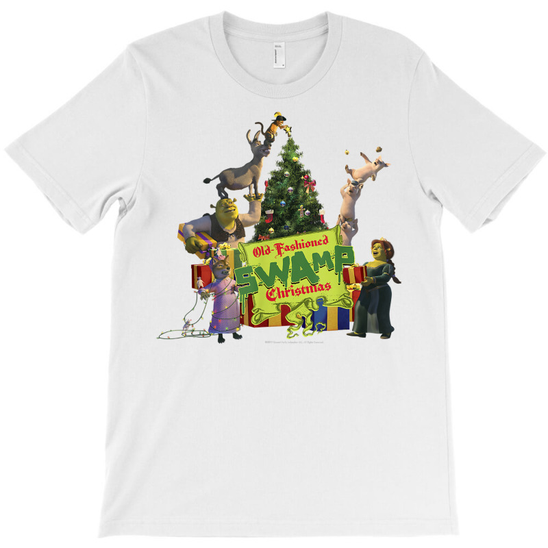 Shrek Group Shot Old Fashioned Swap Christmas Text Poster T Shirt T-shirt | Artistshot