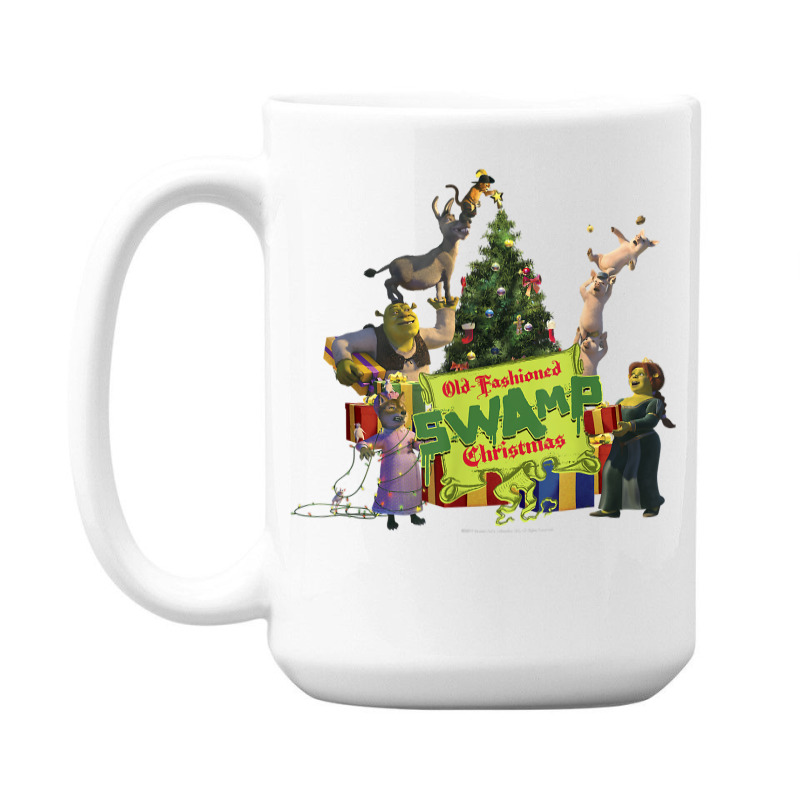 Shrek Group Shot Old Fashioned Swap Christmas Text Poster T Shirt 15 Oz Coffee Mug | Artistshot