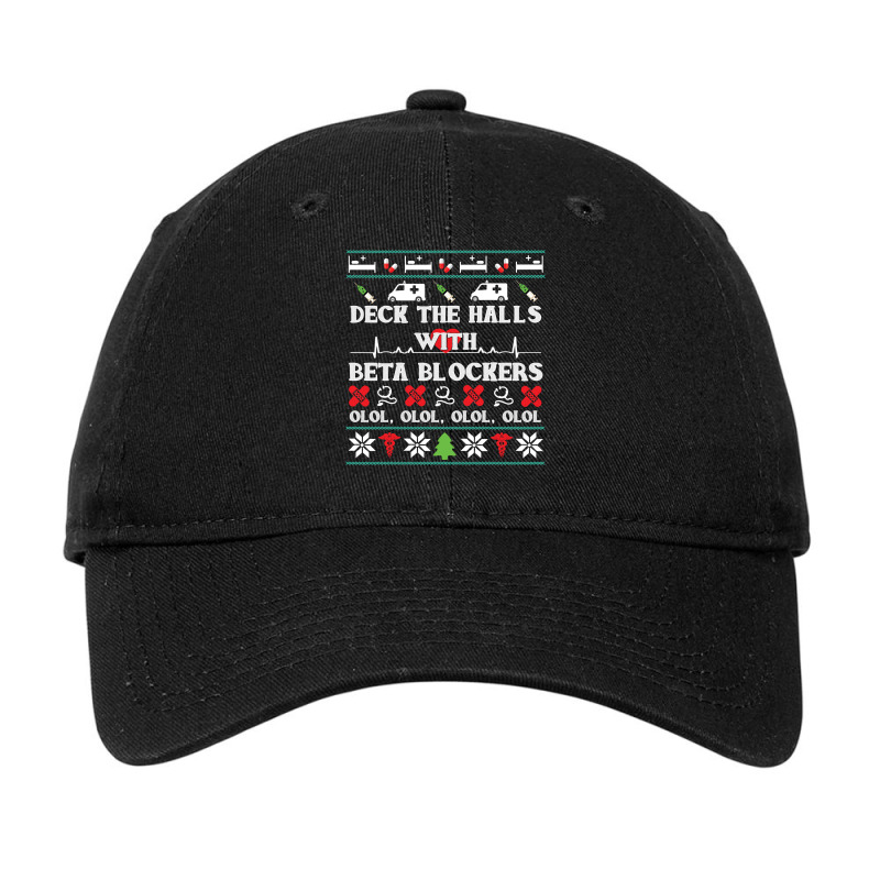 Deck The Halls Beta Blockers Nurse Christmas Ugly Sweater Pullover Hoo Adjustable Cap by mehen | Artistshot