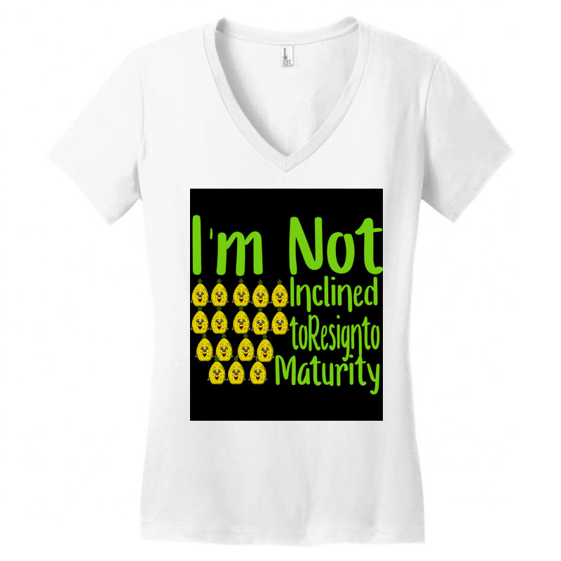 Pineappleim Not Inclined To Resign To Maturitysleeve Uniposter Vintage Women's V-Neck T-Shirt by aniagoota | Artistshot