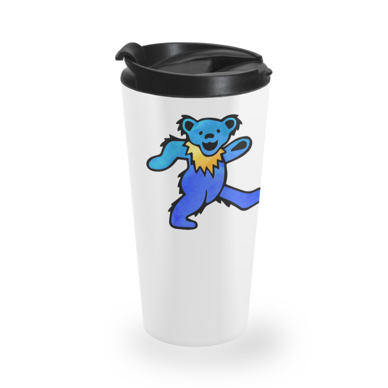 Blue Grateful Dancing Hippie Classic Rock Dead Bear Travel Mug | Artistshot