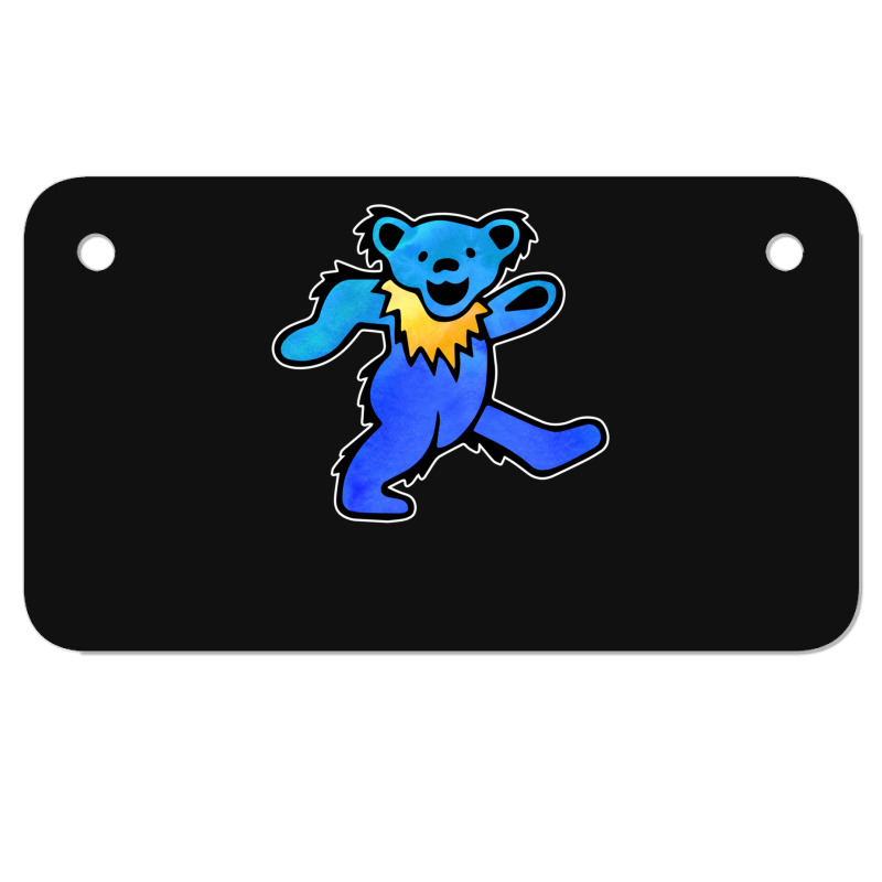 Blue Grateful Dancing Hippie Classic Rock Dead Bear Motorcycle License Plate | Artistshot