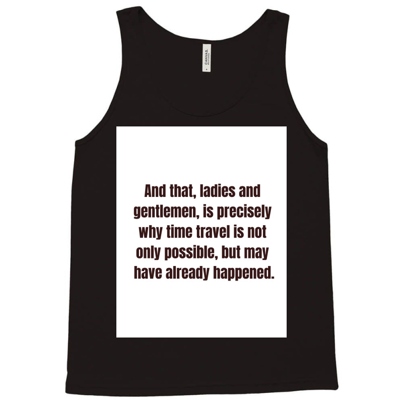 Time Travel Poster 80s Tank Top by nabetafitjej | Artistshot