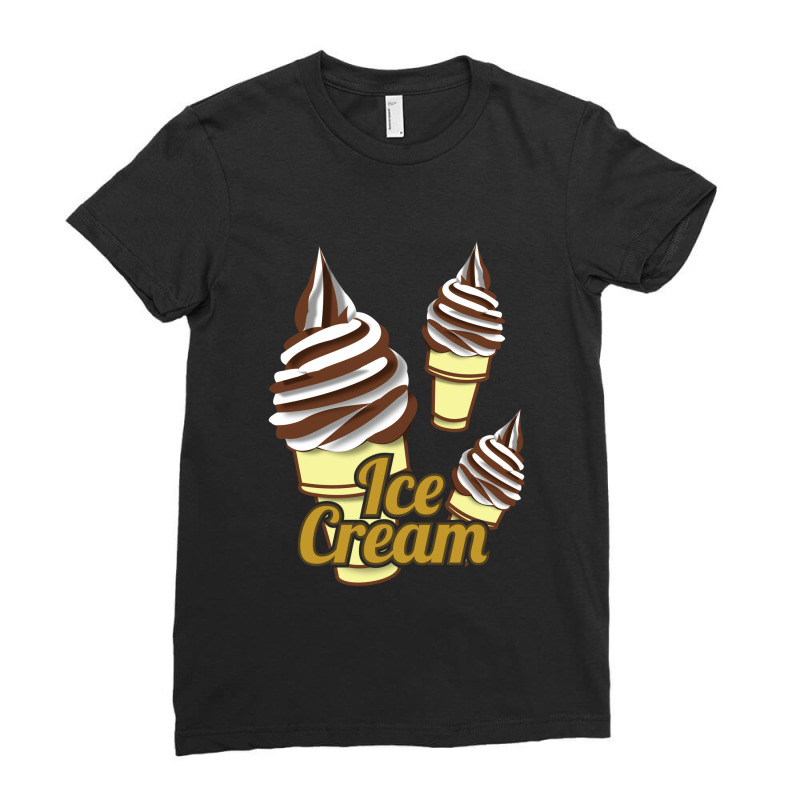 Ice Cream Chocolatte Vanilla Cone Ladies Fitted T-Shirt by ririnai | Artistshot