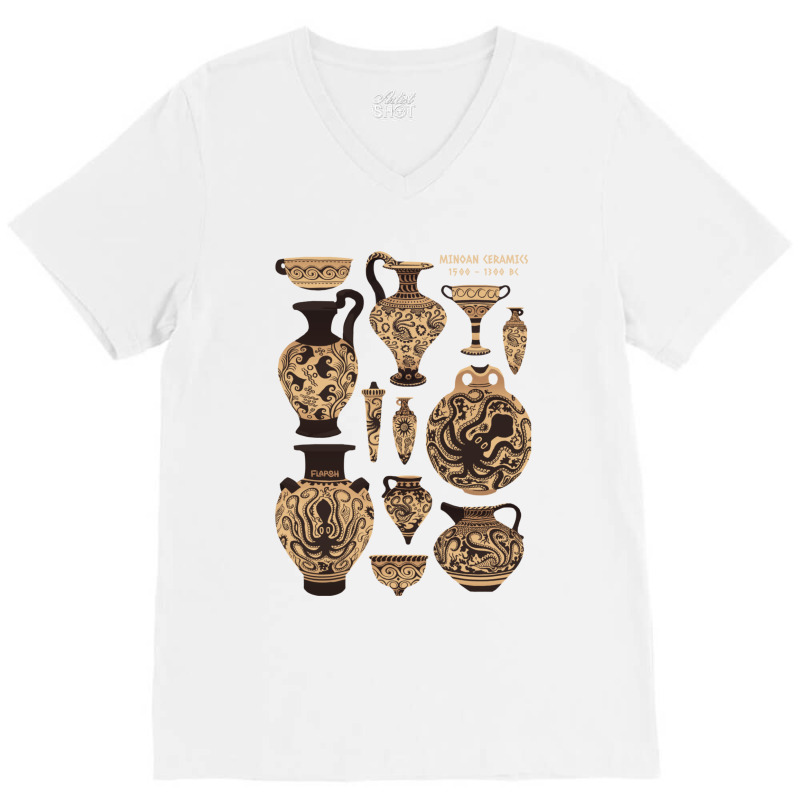 Late Minoan Ceramics V-Neck Tee by ANGELIQUENIGH | Artistshot