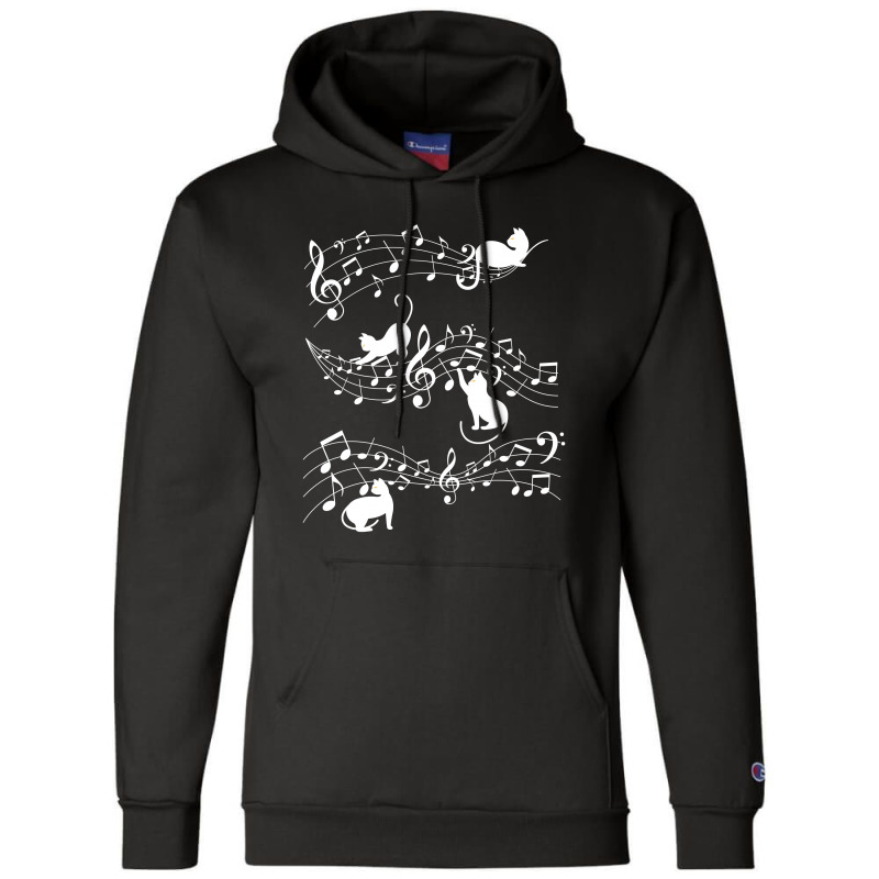 Music Note And Cat For Dark Champion Hoodie by autlu2024 | Artistshot