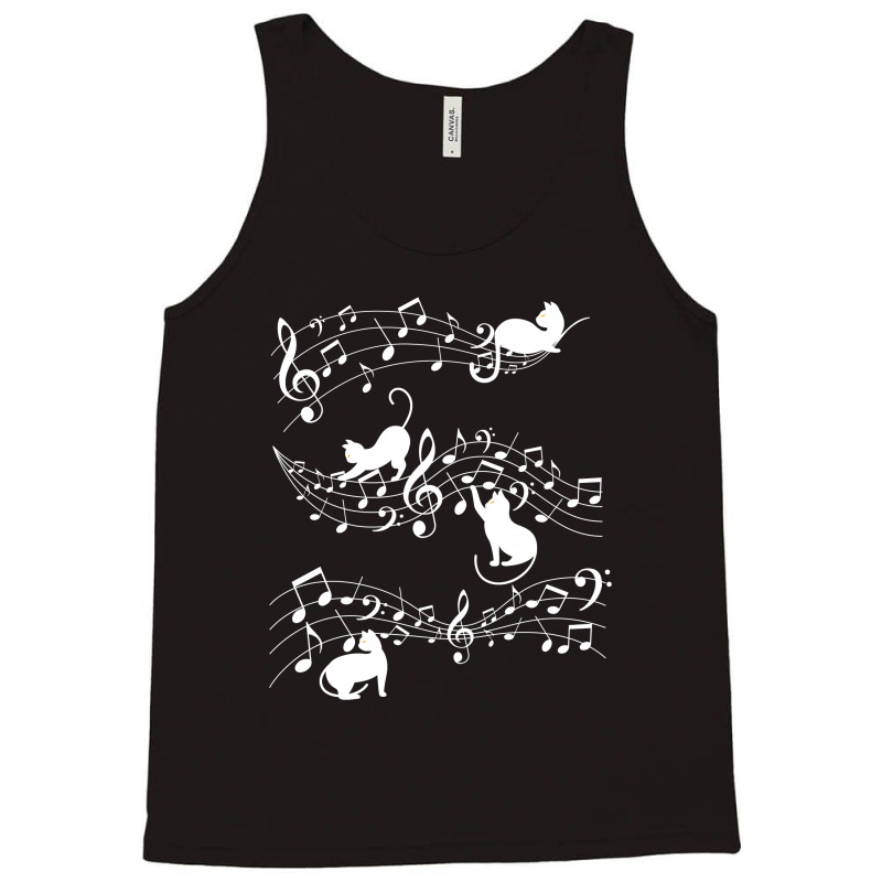 Music Note And Cat For Dark Tank Top by autlu2024 | Artistshot