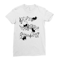 Music Note And Cat For Light Ladies Fitted T-shirt | Artistshot