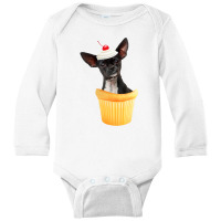 Cupcake Puppy Chihuahua Long Sleeve Baby Bodysuit | Artistshot