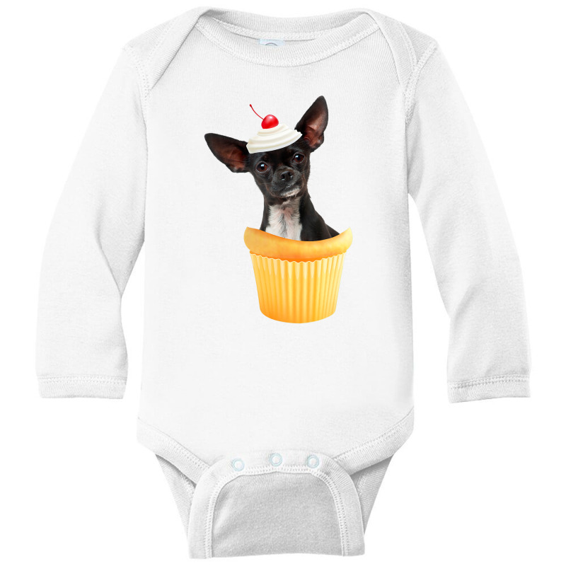 Cupcake Puppy Chihuahua Long Sleeve Baby Bodysuit | Artistshot