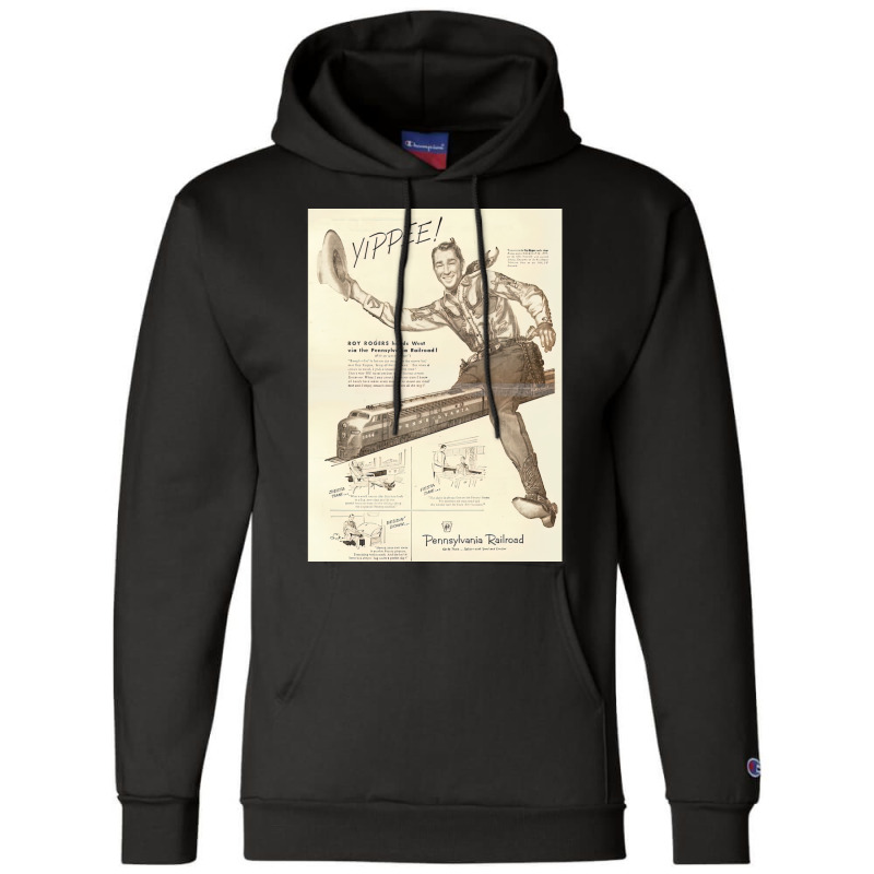 1951 Genuine Rr Ad - Hey Kiddies!  Hop On My Train! Long Champion Hoodie by THOMASMANUEL | Artistshot