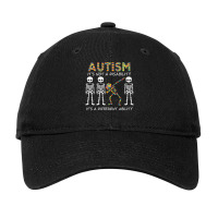 Autism It's A Different Ability Funny Dabbing Skeleton Gifts Premium T Adjustable Cap | Artistshot