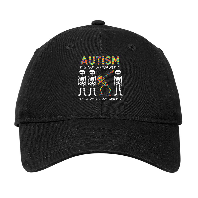 Autism It's A Different Ability Funny Dabbing Skeleton Gifts Premium T Adjustable Cap by trokeryth | Artistshot