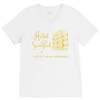 Hotel Sam Peck, Arkansas        Retro Mid Century Aesthetic V-neck Tee | Artistshot