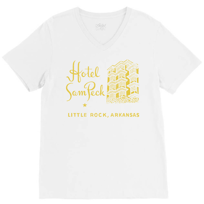 Hotel Sam Peck, Arkansas        Retro Mid Century Aesthetic V-neck Tee | Artistshot