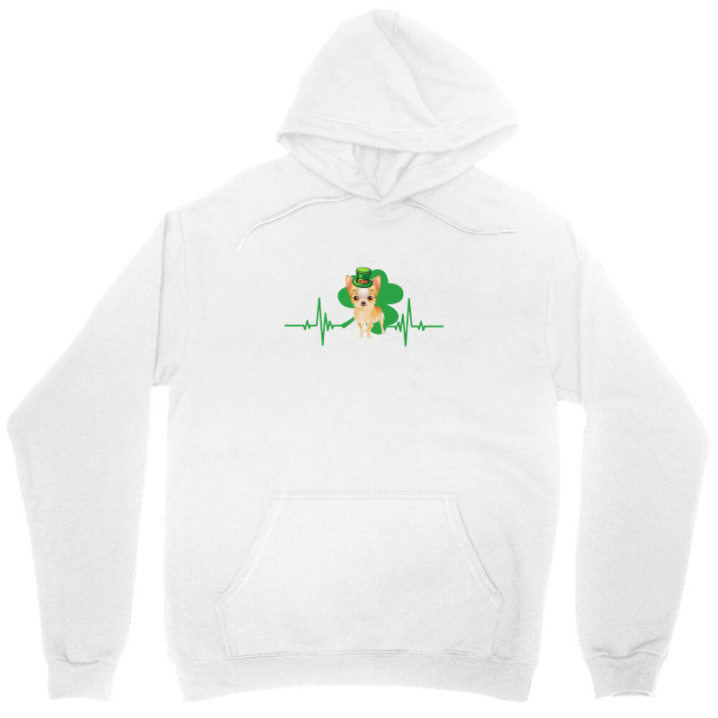 Chihuahua Dog Heartbeat Leprechaun Shamrock St Patricks Day Unisex Hoodie | Artistshot