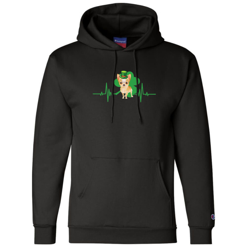 Chihuahua Dog Heartbeat Leprechaun Shamrock St Patricks Day Champion Hoodie | Artistshot