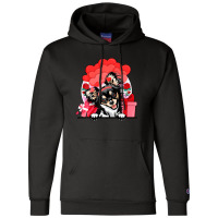 Tri Colo Chihuahua Valentines Day Dog Hearts Flowers Champion Hoodie | Artistshot