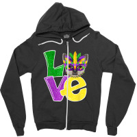 I Love Mardi Gras Chihuahua Dog Puppy Lover Zipper Hoodie | Artistshot